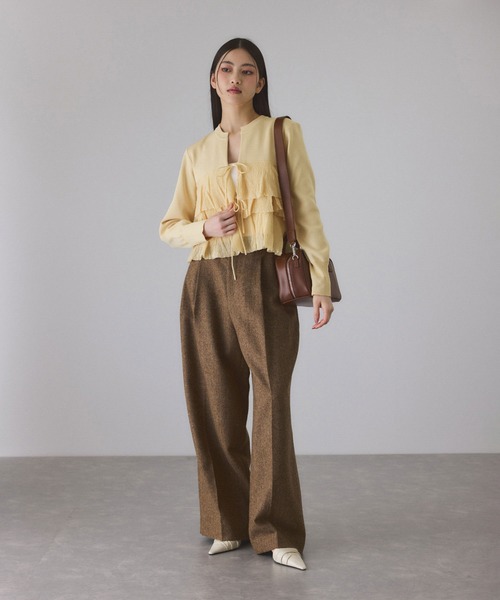 サステナブル】フリルカーディガン（カーディガン/ボレロ）｜ADAM ET