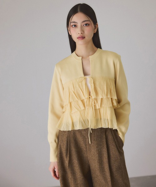 サステナブル】フリルカーディガン（カーディガン/ボレロ）｜ADAM ET