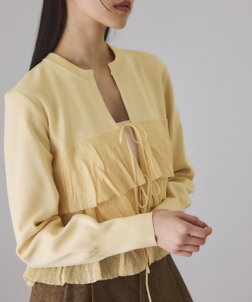 サステナブル】フリルカーディガン（カーディガン/ボレロ）｜ADAM ET
