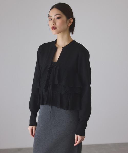 サステナブル】フリルカーディガン（カーディガン/ボレロ）｜ADAM ET