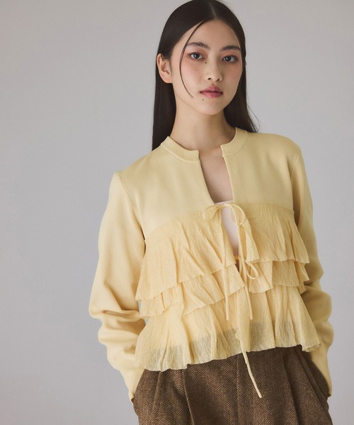 サステナブル】フリルカーディガン（カーディガン/ボレロ）｜ADAM ET