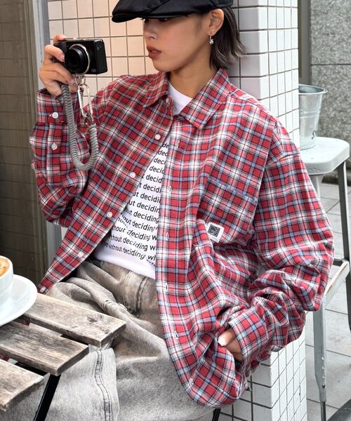 CIAOPANIC TYPY(チャオパニックティピー)の「【PATTIPATTI】ビックシルエットブランケットネルチェックシャツ(シャツ/ブラウス・メンズ・グリーン/レッド/ネイビー・MEDIUM/LARGE)」の1枚目の写真