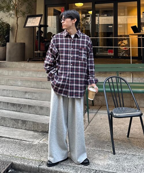 CIAOPANIC TYPY(チャオパニックティピー)の「【PATTIPATTI】ビックシルエットブランケットネルチェックシャツ(シャツ/ブラウス・メンズ・グリーン/レッド/ネイビー・MEDIUM/LARGE)」の5枚目の写真