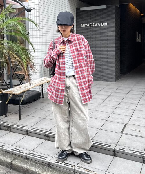 CIAOPANIC TYPY(チャオパニックティピー)の「【PATTIPATTI】ビックシルエットブランケットネルチェックシャツ(シャツ/ブラウス・メンズ・グリーン/レッド/ネイビー・MEDIUM/LARGE)」の11枚目の写真