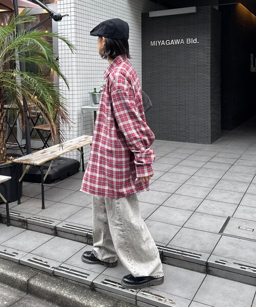 CIAOPANIC TYPY(チャオパニックティピー)の「【PATTIPATTI】ビックシルエットブランケットネルチェックシャツ(シャツ/ブラウス・メンズ・グリーン/レッド/ネイビー・MEDIUM/LARGE)」の12枚目の写真