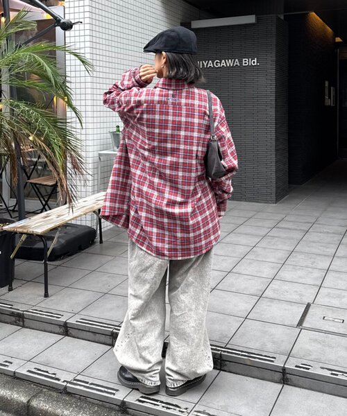 CIAOPANIC TYPY(チャオパニックティピー)の「【PATTIPATTI】ビックシルエットブランケットネルチェックシャツ(シャツ/ブラウス・メンズ・グリーン/レッド/ネイビー・MEDIUM/LARGE)」の13枚目の写真