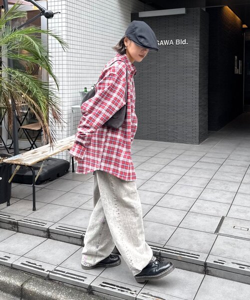 CIAOPANIC TYPY(チャオパニックティピー)の「【PATTIPATTI】ビックシルエットブランケットネルチェックシャツ(シャツ/ブラウス・メンズ・グリーン/レッド/ネイビー・MEDIUM/LARGE)」の14枚目の写真