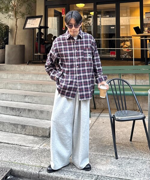 CIAOPANIC TYPY(チャオパニックティピー)の「【PATTIPATTI】ビックシルエットブランケットネルチェックシャツ(シャツ/ブラウス・メンズ・グリーン/レッド/ネイビー・MEDIUM/LARGE)」の15枚目の写真