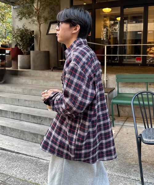 CIAOPANIC TYPY(チャオパニックティピー)の「【PATTIPATTI】ビックシルエットブランケットネルチェックシャツ(シャツ/ブラウス・メンズ・グリーン/レッド/ネイビー・MEDIUM/LARGE)」の17枚目の写真