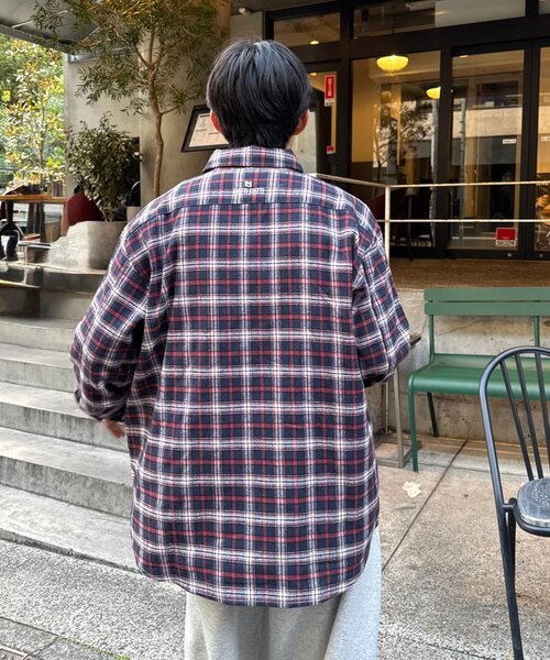 CIAOPANIC TYPY(チャオパニックティピー)の「【PATTIPATTI】ビックシルエットブランケットネルチェックシャツ(シャツ/ブラウス・メンズ・グリーン/レッド/ネイビー・MEDIUM/LARGE)」の18枚目の写真