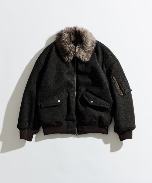 FUR-COLLARED MELTON FLIGHT JACKET / ファーメルトンフライト