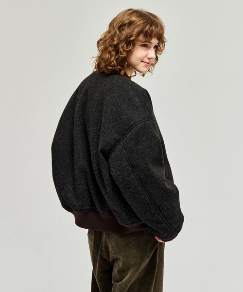 WETTEMPT ファーメルトンフライトジャケット Ｍサイズ　ブラック WETTEMPT ブルゾン アウター FUR-COLLARED MELTON FLIGHT JACKET