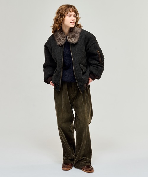 FUR-COLLARED MELTON FLIGHT JACKET / ファーメルトンフライト