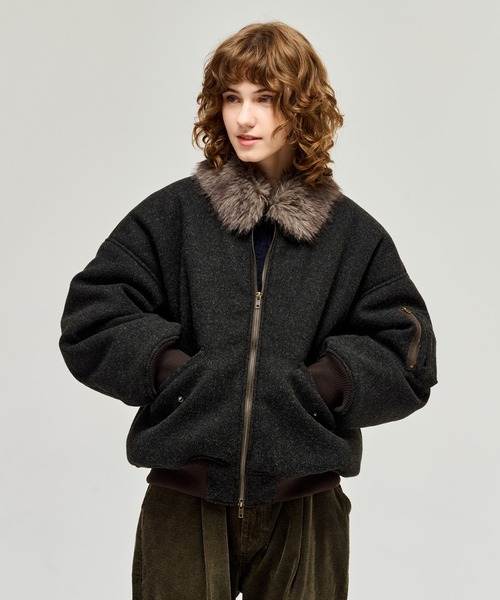 WETTEMPT（ウィテンプト）の「FUR-COLLARED MELTON FLIGHT JACKET / ファーメルトンフライトジャケット（ブルゾン・メンズ・ブラウン/ブラック・SMALL/MEDIUM/LARGE）」の17枚目の写真