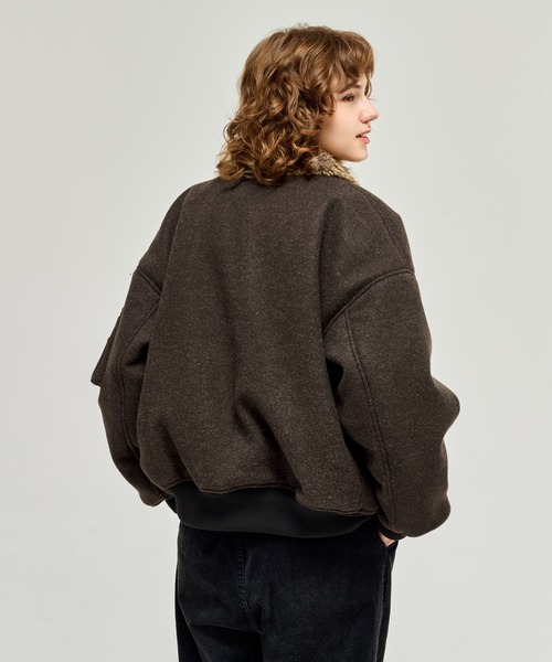 専用FUR-COLLARED MELTON FLIGHT JACKET FUR-COLLARED MELTON FLIGHT JACKET / ファーメルトンフライト