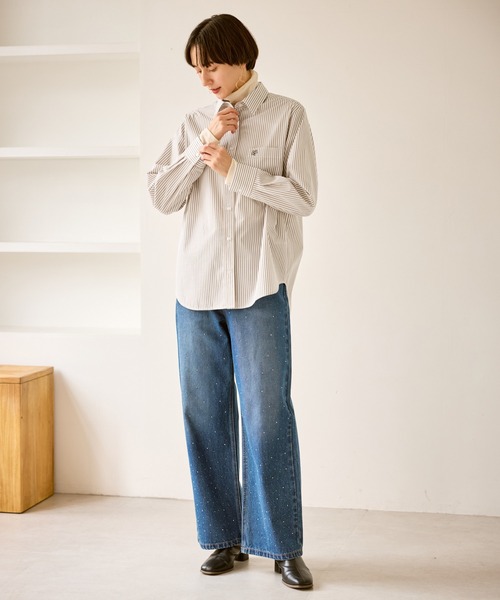 ROPE' PICNIC(ロペピクニック)の「オーセンティックシャツ(シャツ/ブラウス・レディース・オフホワイト/ブルー/ベージュ/ネイビー・FREE)」の10枚目の写真