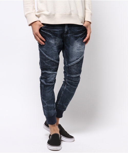 VENCEEXCHANGE（ヴァンスエクスチェンジ）の「裾リブバイカードビーデニム          （デニムパンツ・メンズ・ブラック/ネイビー・MEDIUM/SMALL/LARGE）」の2枚目の写真