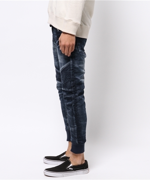 VENCEEXCHANGE（ヴァンスエクスチェンジ）の「裾リブバイカードビーデニム          （デニムパンツ・メンズ・ブラック/ネイビー・MEDIUM/SMALL/LARGE）」の9枚目の写真