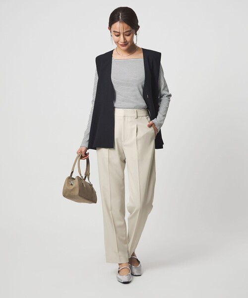 green label relaxing（グリーンレーベルリラクシング）の「［size SHORT/TALLあり］パウドレ テーパード パンツ ナチュラル（スラックス・レディース・ナチュラル・TALL/46/44/42/40/38/36/34/SHORT）」の9枚目の写真