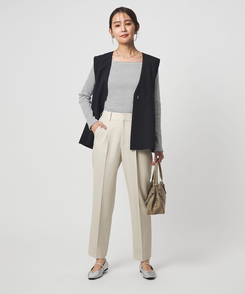 green label relaxing（グリーンレーベルリラクシング）の「［size SHORT/TALLあり］パウドレ テーパード パンツ ナチュラル（スラックス・レディース・ナチュラル・TALL/46/44/42/40/38/36/34/SHORT）」の10枚目の写真