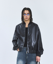 STANDARDERROR（スタンダードエラー）の「87-STAN060 ミニマルツーウェイレザーブルゾンジャケット ブラック（MA-1）」