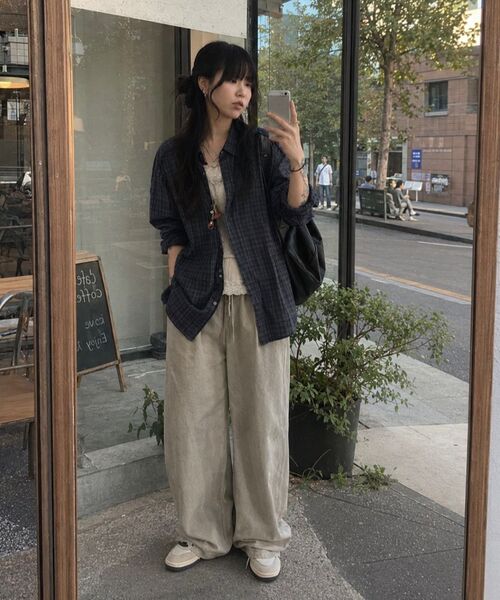 SUPERSUB(スーパーサブ)の「カットオフグランジチェックシャツ - スカイブルー(シャツ/ブラウス・レディース・その他・LARGE/SMALL/MEDIUM)」の4枚目の写真
