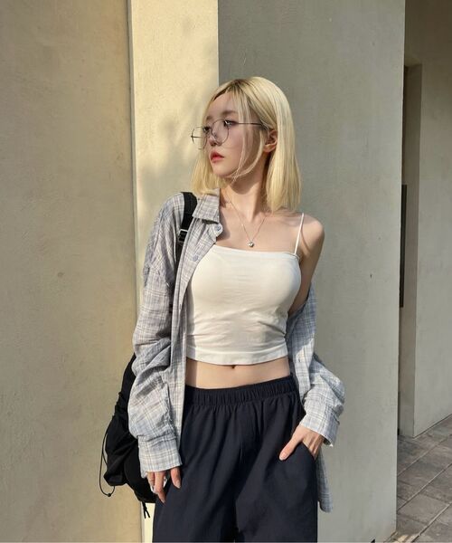 SUPERSUB(スーパーサブ)の「カットオフグランジチェックシャツ - スカイブルー(シャツ/ブラウス・レディース・その他・LARGE/SMALL/MEDIUM)」の10枚目の写真