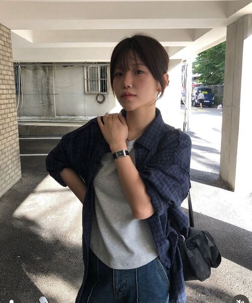 SUPERSUB(スーパーサブ)の「カットオフグランジチェックシャツ - スカイブルー(シャツ/ブラウス・レディース・その他・LARGE/SMALL/MEDIUM)」の15枚目の写真