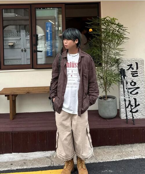 SUPERSUB(スーパーサブ)の「カットオフグランジチェックシャツ - スカイブルー(シャツ/ブラウス・レディース・その他・LARGE/SMALL/MEDIUM)」の17枚目の写真
