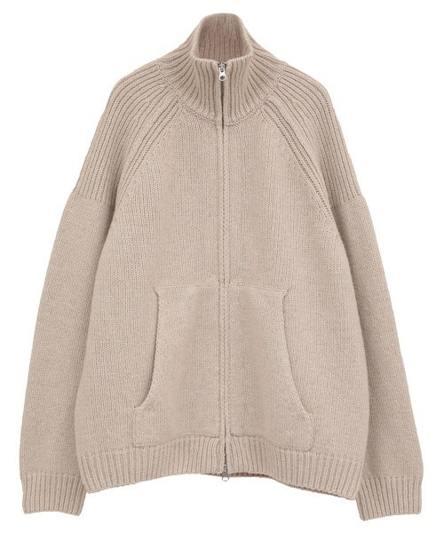 CLANE/クラネ】POCKET ZIP KNIT TOPS/ポケットジップニットトップス