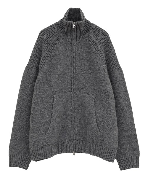 CLANE/クラネ】POCKET ZIP KNIT TOPS/ポケットジップニットトップス