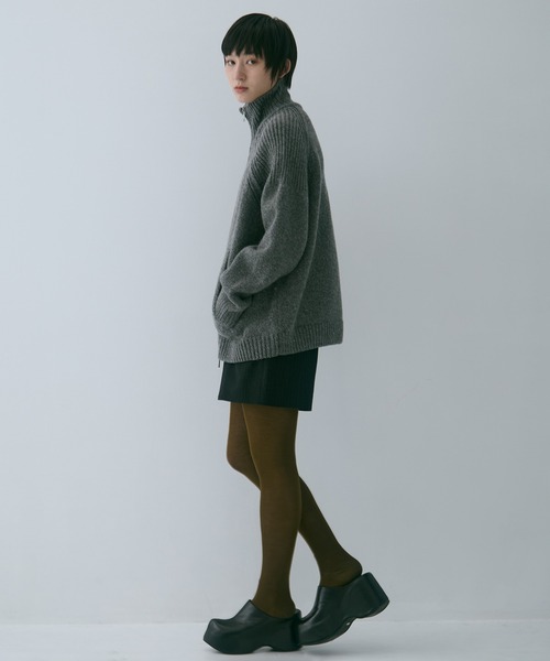 CLANE(クラネ)の「【CLANE/クラネ】POCKET ZIP KNIT TOPS/ポケットジップニットトップス(カーディガン/ボレロ・レディース・グレー/ベージュ・1)」の16枚目の写真