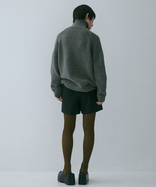 CLANE/クラネ】POCKET ZIP KNIT TOPS/ポケットジップニットトップス
