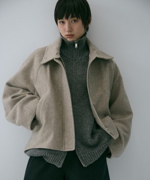 CLANE/クラネ】POCKET ZIP KNIT TOPS/ポケットジップニットトップス