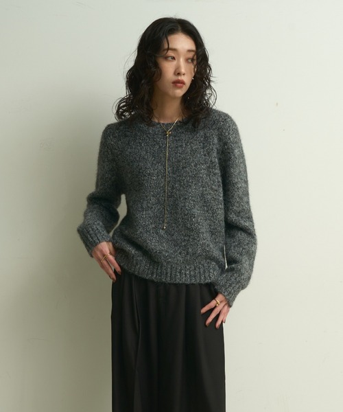 Lutim by u（ルチバイユー）の「Frosty melange knit pullover /フロスティメランジニットプルオーバー（ニット/セーター・レディース・アイボリー/ブラック/ブラウン・FREE）」の9枚目の写真