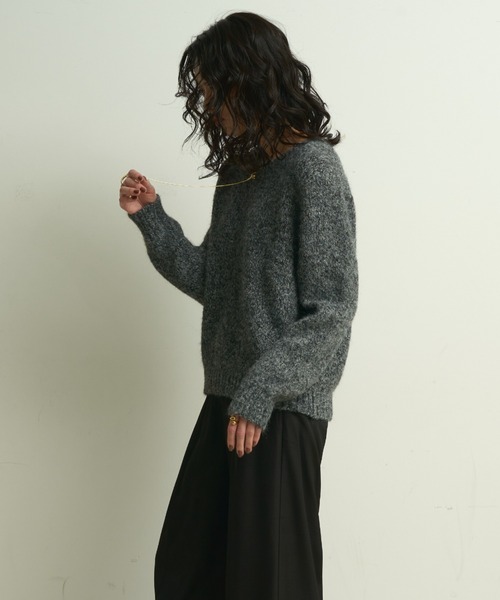 Lutim by u（ルチバイユー）の「Frosty melange knit pullover /フロスティメランジニットプルオーバー（ニット/セーター・レディース・アイボリー/ブラック/ブラウン・FREE）」の10枚目の写真