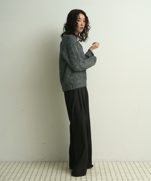 Lutim by u（ルチバイユー）の「Frosty melange knit pullover /フロスティメランジニットプルオーバー（ニット/セーター・レディース・アイボリー/ブラック/ブラウン・FREE）」の13枚目の写真