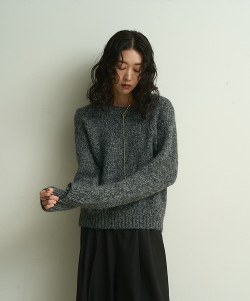 Lutim by u（ルチバイユー）の「Frosty melange knit pullover /フロスティメランジニットプルオーバー（ニット/セーター・レディース・アイボリー/ブラック/ブラウン・FREE）」の14枚目の写真