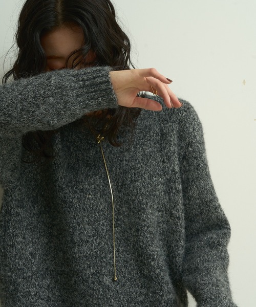 Lutim by u（ルチバイユー）の「Frosty melange knit pullover /フロスティメランジニットプルオーバー（ニット/セーター・レディース・アイボリー/ブラック/ブラウン・FREE）」の17枚目の写真