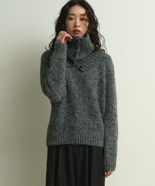 Lutim by u（ルチバイユー）の「Frosty melange knit pullover /フロスティメランジニットプルオーバー（ニット/セーター・レディース・アイボリー/ブラック/ブラウン・FREE）」の20枚目の写真