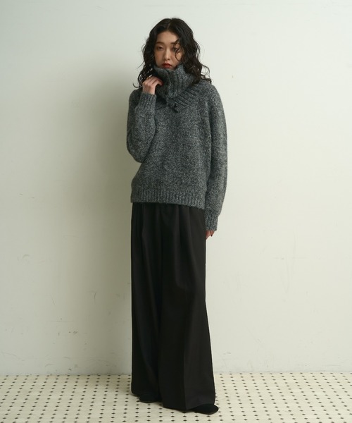 Lutim by u（ルチバイユー）の「Frosty melange knit pullover /フロスティメランジニットプルオーバー（ニット/セーター・レディース・アイボリー/ブラック/ブラウン・FREE）」の21枚目の写真