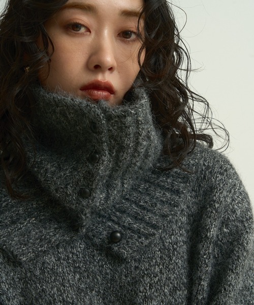 Lutim by u（ルチバイユー）の「Frosty melange knit pullover /フロスティメランジニットプルオーバー（ニット/セーター・レディース・アイボリー/ブラック/ブラウン・FREE）」の19枚目の写真