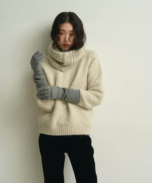 Lutim by u（ルチバイユー）の「Frosty melange knit pullover /フロスティメランジニットプルオーバー（ニット/セーター・レディース・アイボリー/ブラック/ブラウン・FREE）」の22枚目の写真