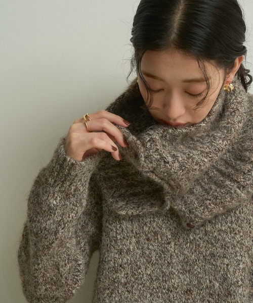 Lutim by u（ルチバイユー）の「Frosty melange knit pullover /フロスティメランジニットプルオーバー（ニット/セーター・レディース・アイボリー/ブラック/ブラウン・FREE）」の6枚目の写真