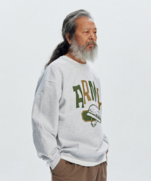ARMY HELMET SWEATSHIRT _ WHITE MELANGE