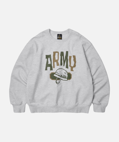 FRIZMWORKS(フリズムワークス)の「ARMY HELMET SWEATSHIRT _ WHITE MELANGE(スウェット・メンズ・その他・SMALL/MEDIUM/LARGE/X-LARGE)」の2枚目の写真