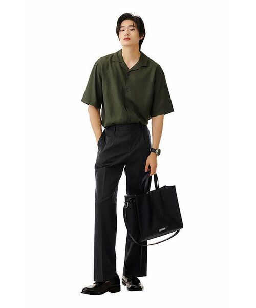 MUSINSA STANDARD（ムシンサスタンダード）の「[縫い目ディテール]でエッジカットワイドスラックス[チャコールグレー]（スラックス・メンズ・その他・29/30/31/33/26/27/28/40/38/42/36/34/32）」の9枚目の写真