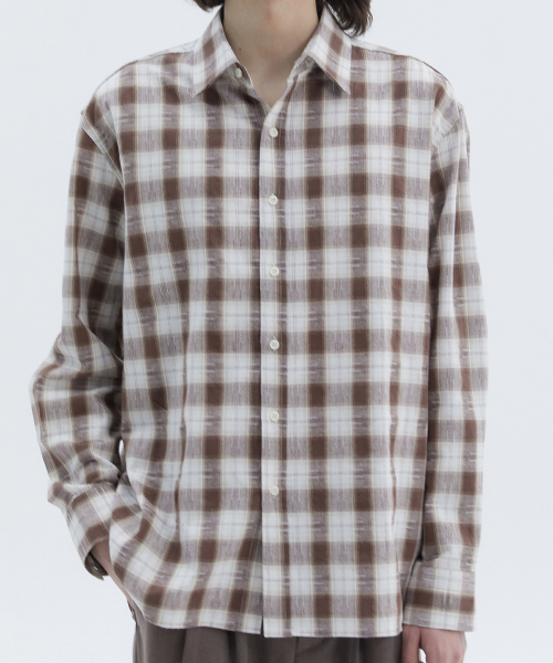 TRIP LE SENS(トリップ ル センス)の「ステッチプレイドチェックシャツ_ベージュ(シャツ/ブラウス・レディース・その他・MEDIUM/LARGE)」の2枚目の写真