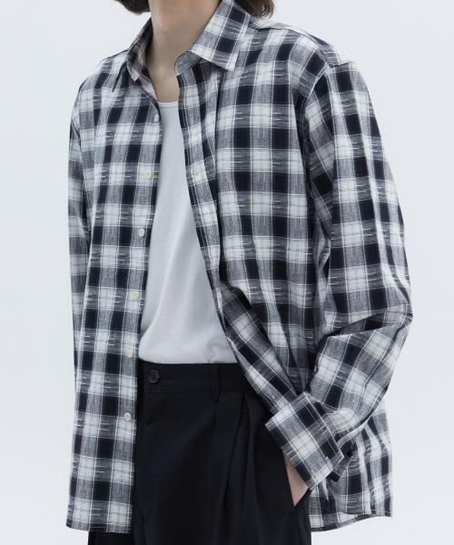 TRIP LE SENS(トリップ ル センス)の「ステッチプレイドチェックシャツ_ベージュ(シャツ/ブラウス・レディース・その他・MEDIUM/LARGE)」の3枚目の写真