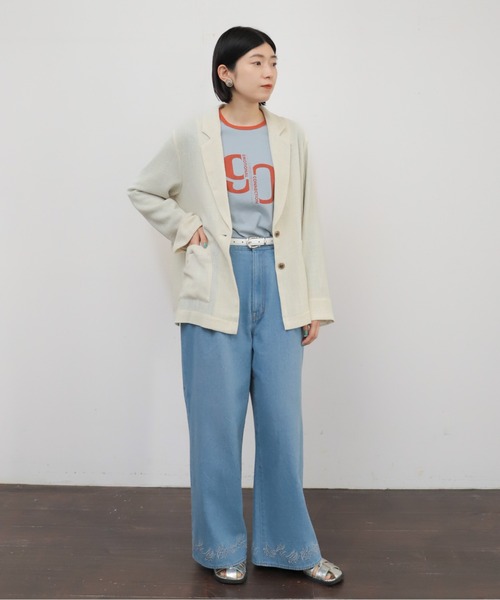 NOMBRE IMPAIR（ノンブルアンペール）の「からみツイード　シャツジャケット（テーラードジャケット・レディース・チャコールグレー/ホワイト・FREE）」の19枚目の写真